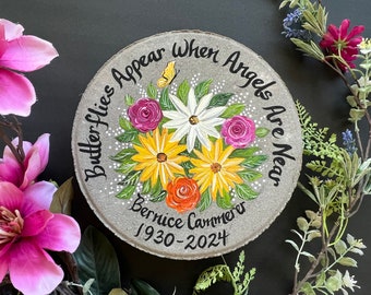 MEMORIAL Stepping Stone, Personalized Garden Stone, Tulips, Memorial Garden Stone, Memorial Garden Stones, Dad Sympathy Gift, Sympathy Gifts