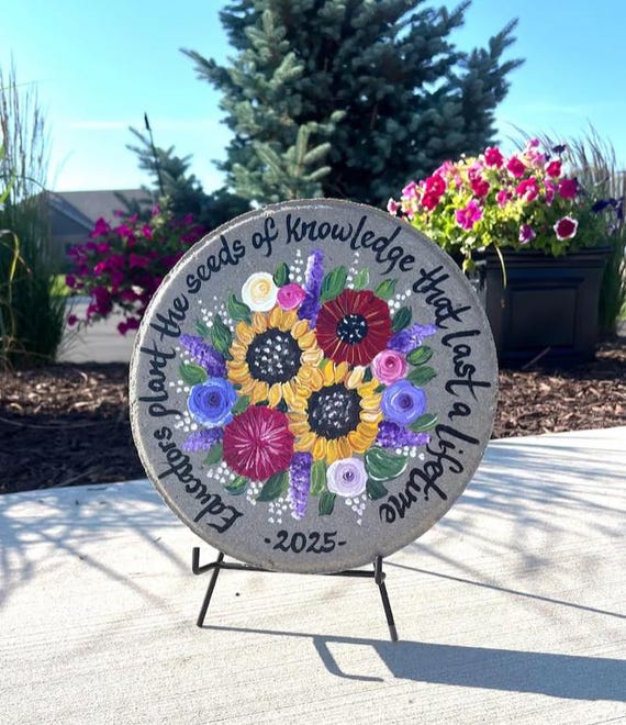 Personalized Wildflower Garden Stepping Stone: Teacher Retirement