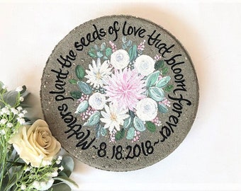 PERSONALIZED Parents of the Bride Gift, Mother of the Bride Gift, Mother Wedding Gifts, Wedding Garden Stone, Succulent Flowers Garden Stone