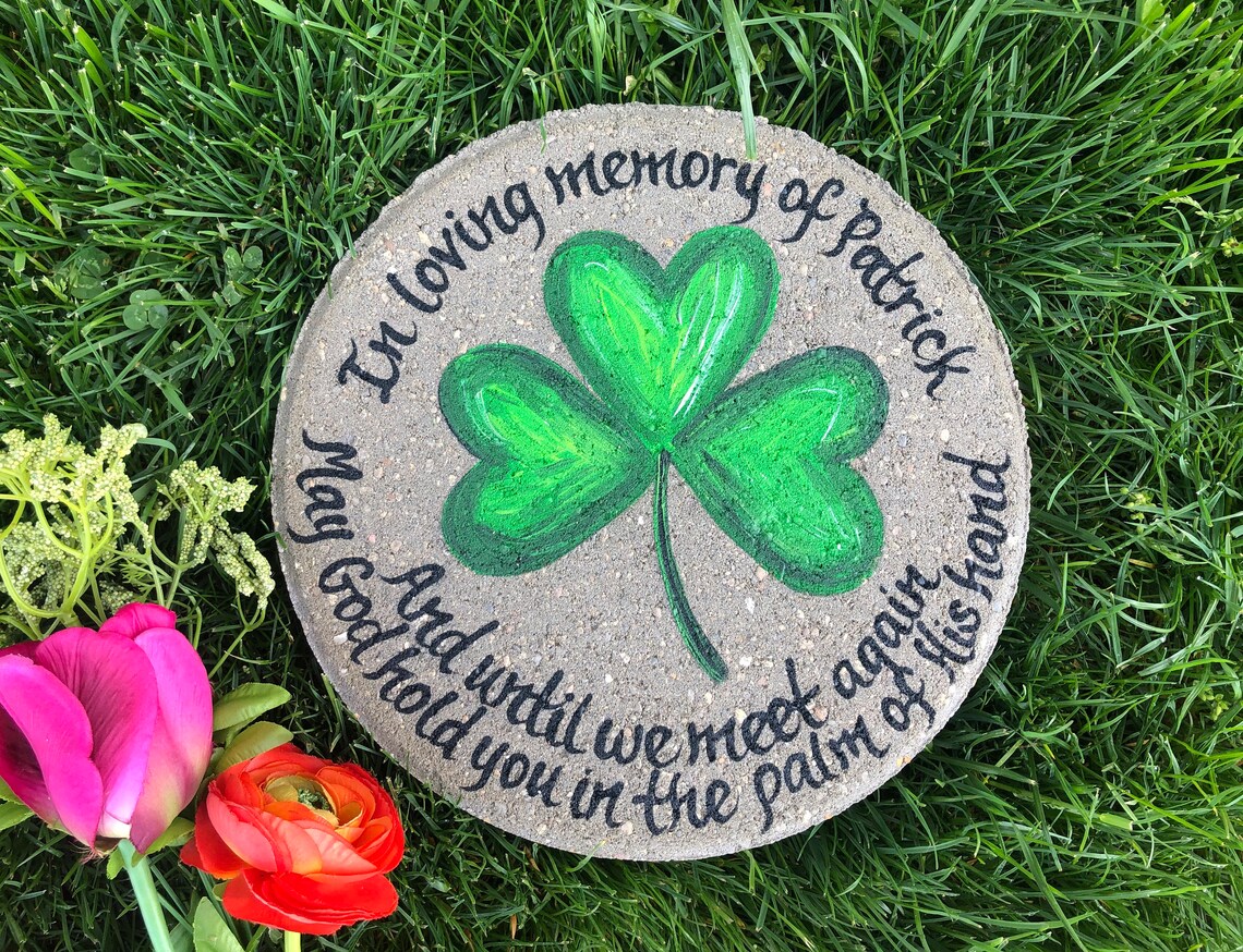 SHAMROCK Garden Stone Dad Memorial Gift Fathers Day Gift - Etsy