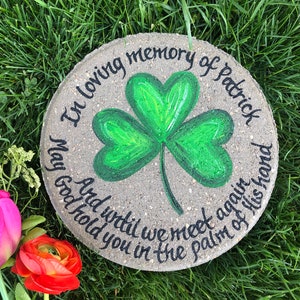 SHAMROCK Garden Stone, Dad Memorial Gift, Father's Day Gift ...