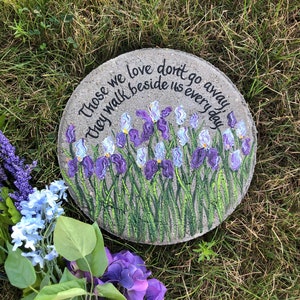 MEMORIAL Gifts -Memorial Stepping Stone - Memorial Gift, Memorial Gifts, Sympathy Gift, Memorial Stone, Painted Irises, Memorial Gifts, Iris