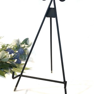 Garden Stone Easel - Black Metal - Black Easel Garden stones and picture frames - Metal Stand - Stepping Stone - Easel for Memorial Stone