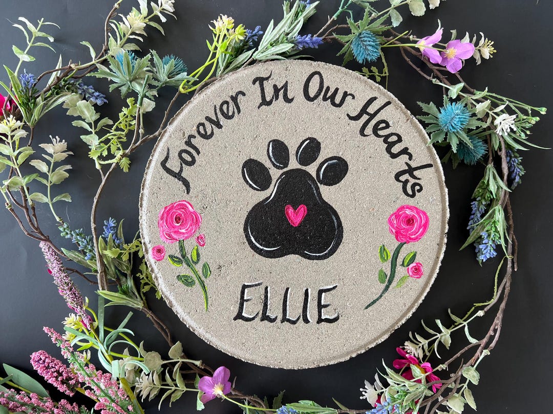 Personalized Paw Print Pet Memorial Stone - Dog Cat Memorial Gift - Etsy