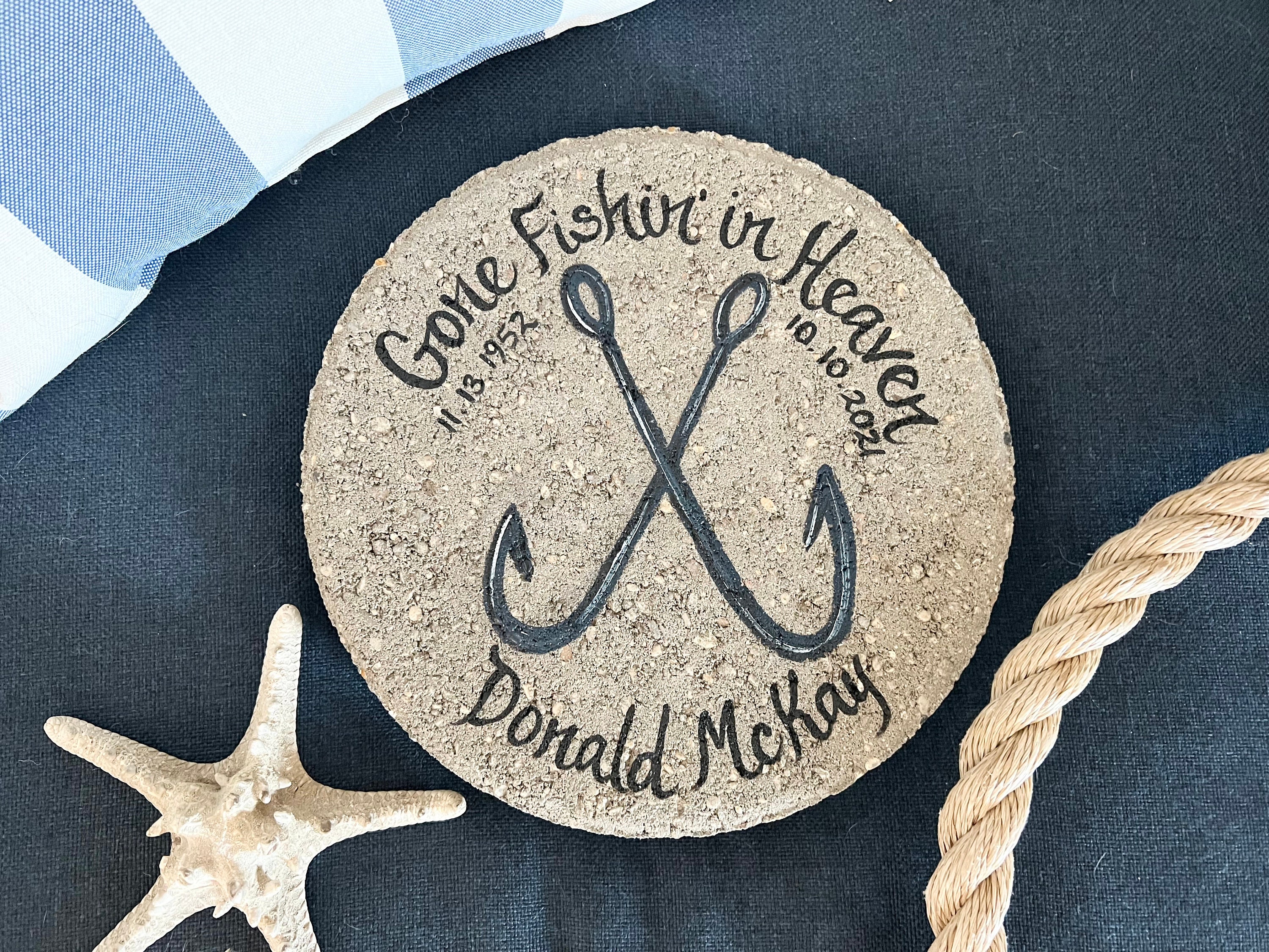 FISHING MEMORIAL Gifts Loss of Dad Memorial Gifts Nautical Memorial Garden  Stone Bereavement Gift Memorial Gifts Fish Hooks -  Canada