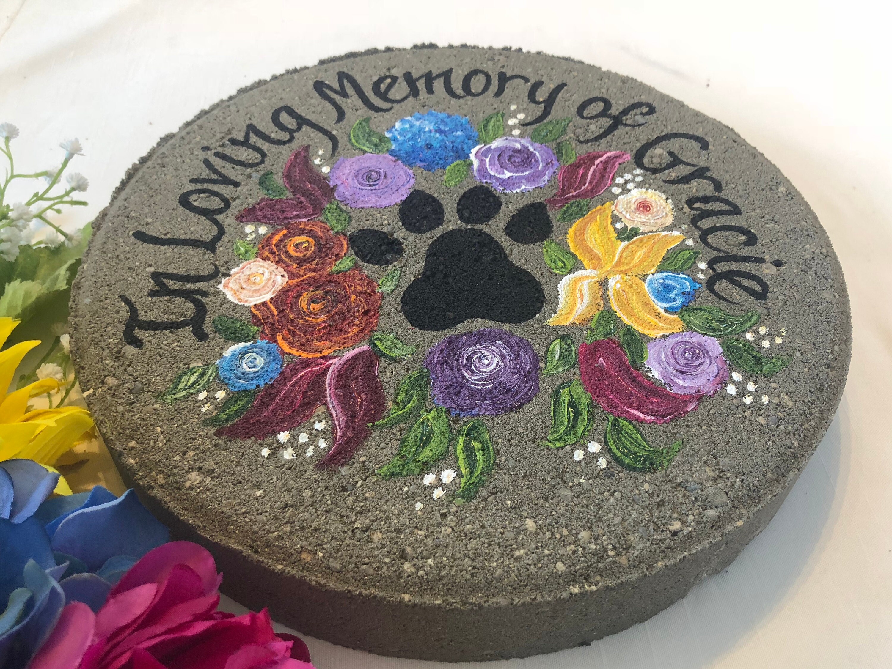 Loss of Pet Gift, Paw Print Dog Stone, Memorial Gift, Garden, Sympathy ...