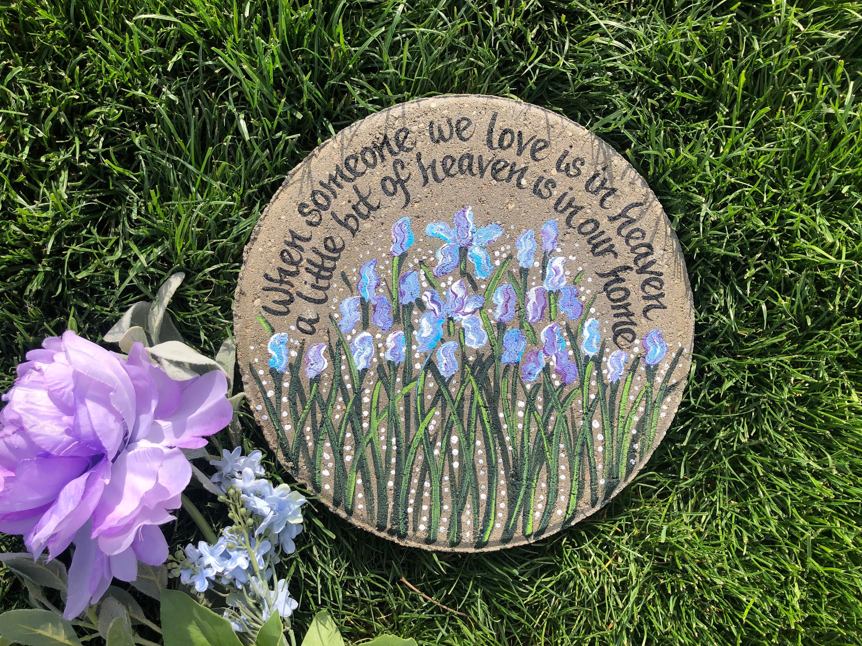Hand Painted MEMORIAL Stepping Stone Those we love never Etsy