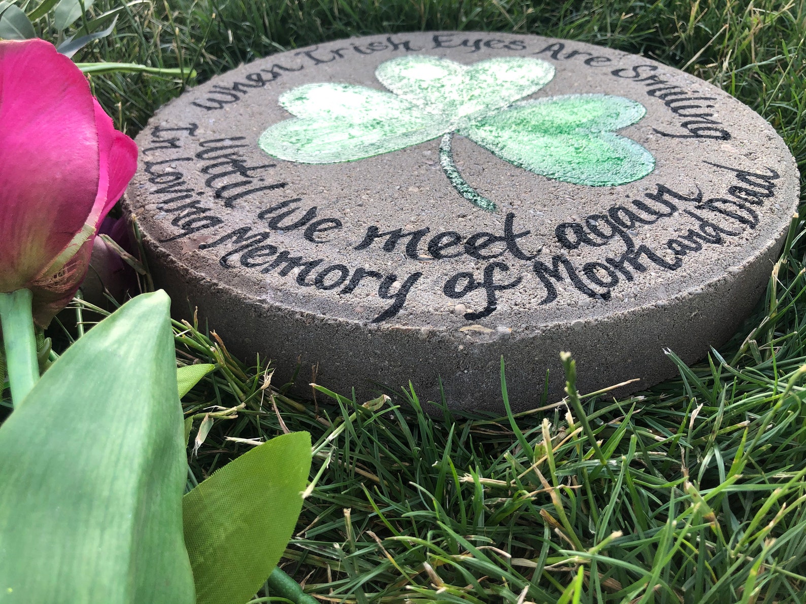 SHAMROCK Stepping Stone Mom & Dad Memorial Gift Memorial for Etsy