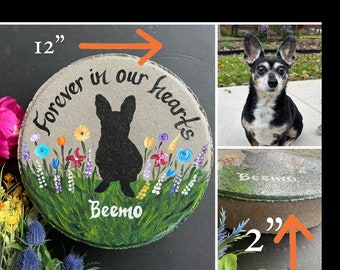 PERSONALIZED DOG Silhouette, Loss of Pet Gift, Garden Stone, Memorial Gift, Pet Sympathy Gift, Pet Memorial, Loss of Pet Gifts, Dog, 12”