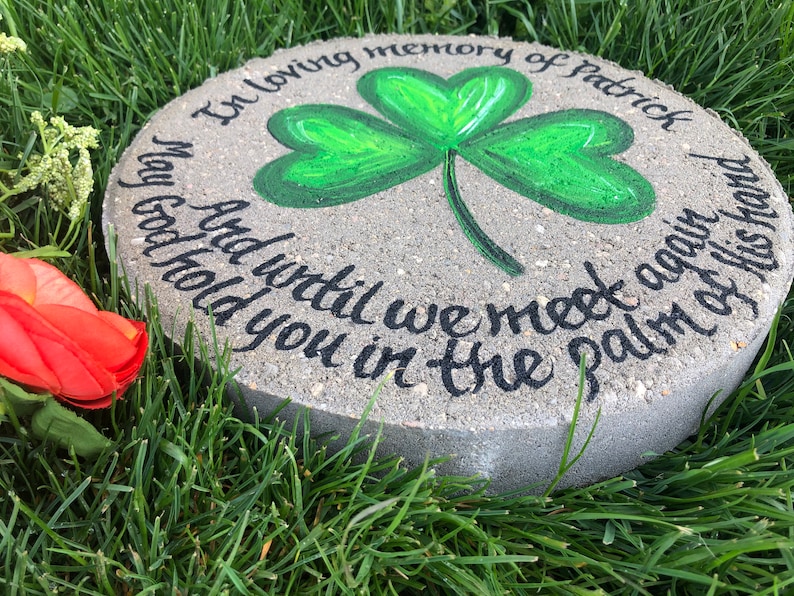 SHAMROCK Garden Stone Dad Memorial Gift Fathers Day Gift - Etsy