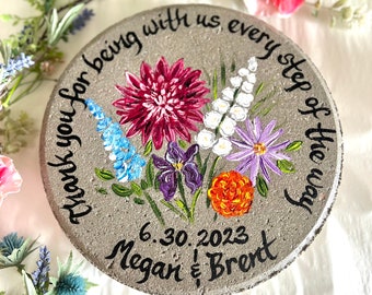 PERSONALIZED Parents of the Bride Gift, Mother of the Bride Gift, Mother of the Groom Gift, Stepping Stone, Wildflower Garden Stone, Wedding