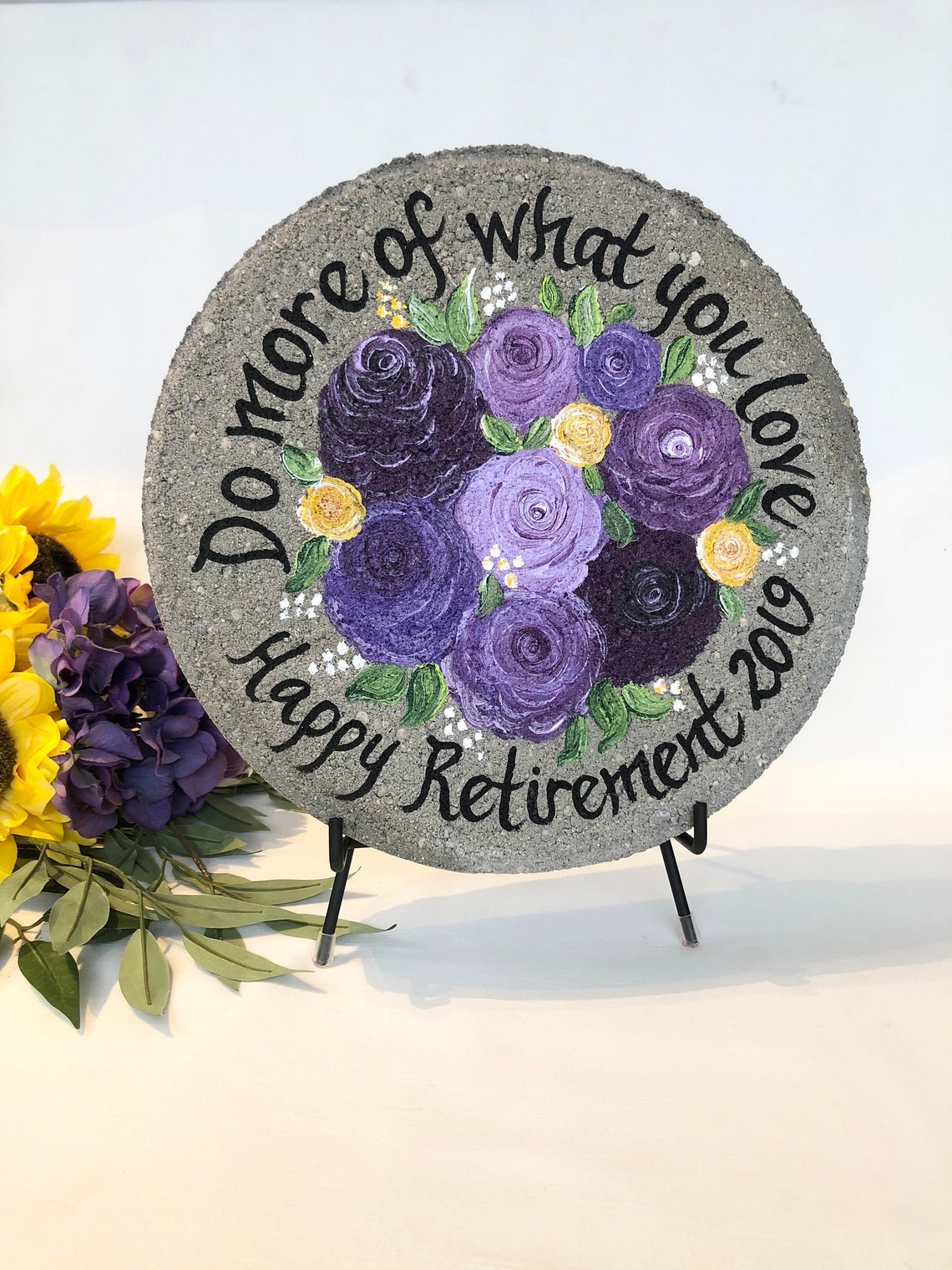 Garden Stone Easel Black Metal Black Easel Garden stones Etsy