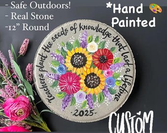 Personalized Wildflower Garden Stepping Stone: Teacher Retirement