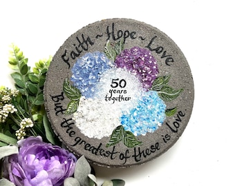 50th ANNIVERSARY GIFT, Anniversary Stone, Wedding Gift, Anniversary Gift, Wedding Anniversary, Stepping Stone, Personalized Gift