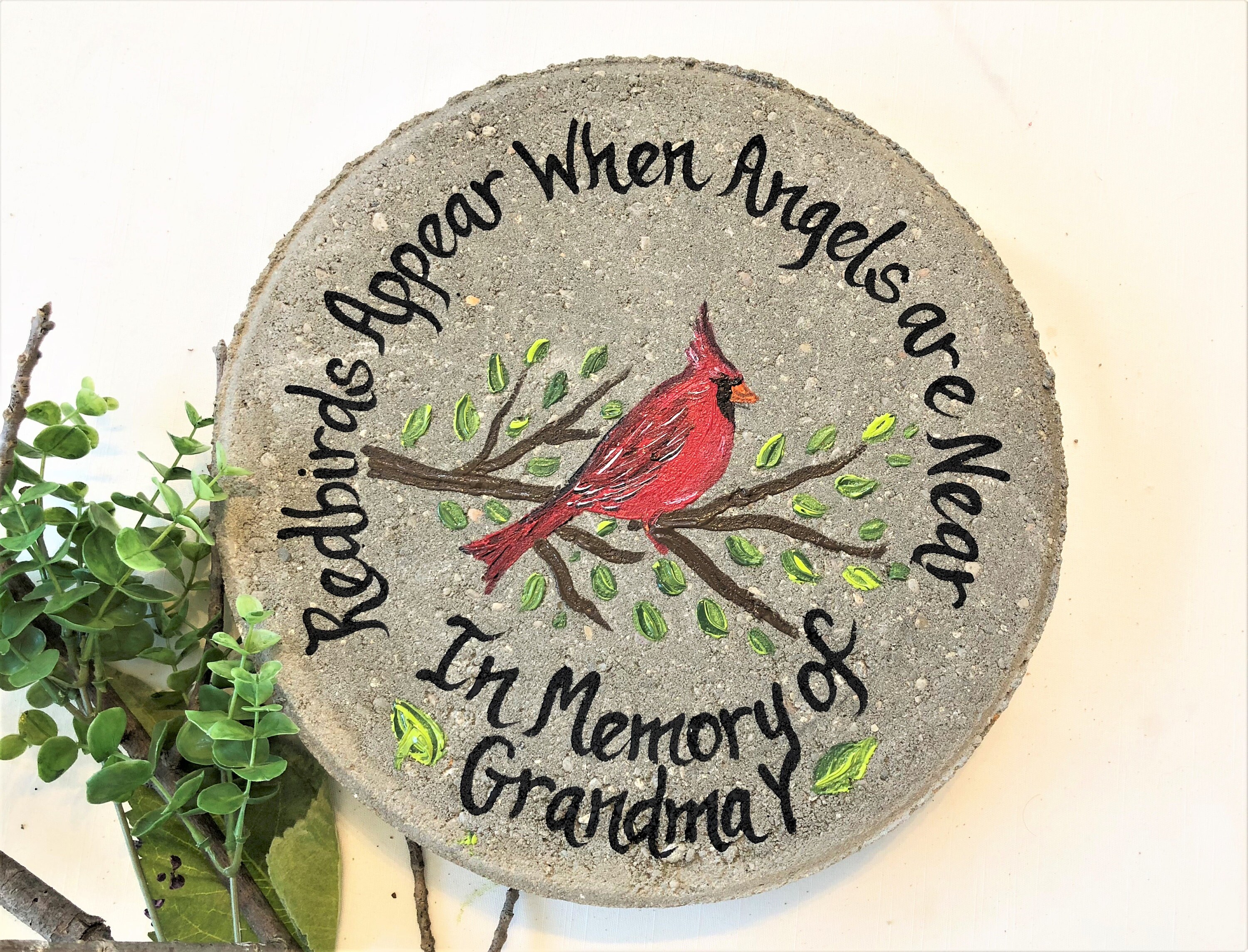 Cardinal Memorial Personalized Garden Stone with Sound, Personalized