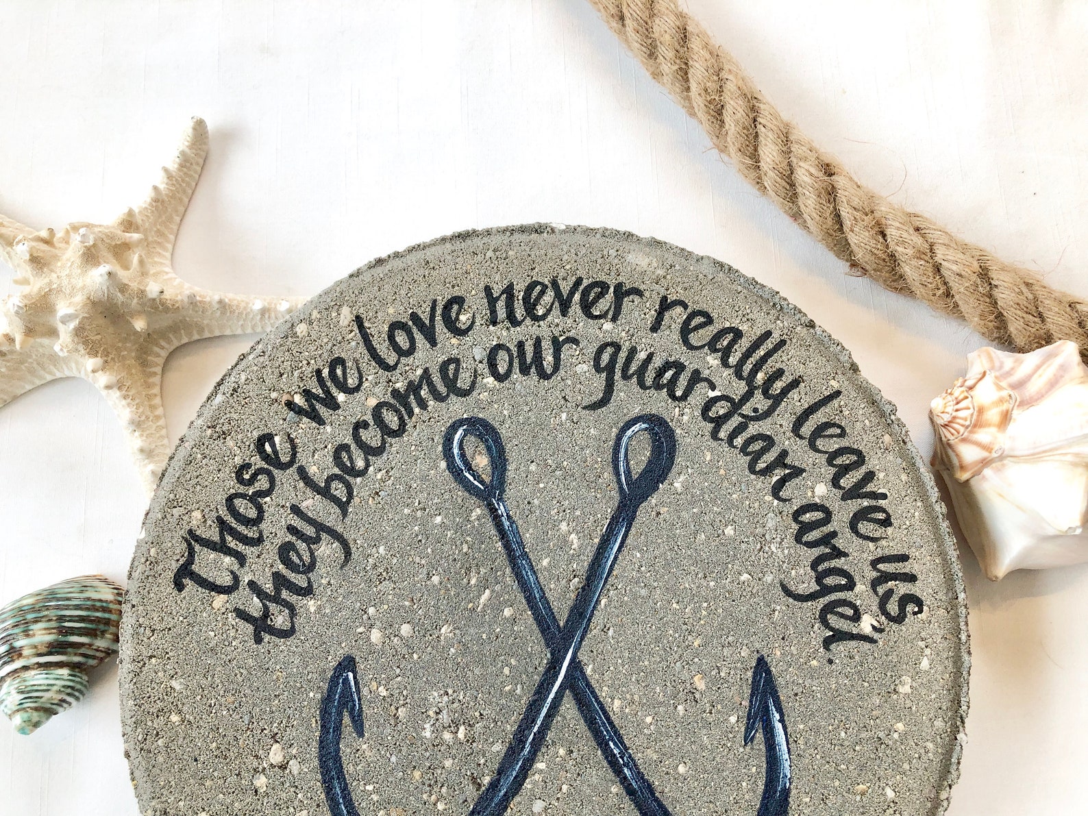 PERSONALIZED Memorial Stone Nautical Memorial Gift Fish Etsy