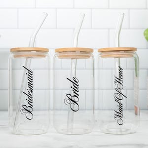 Bridal Party Iced Coffee Cups – Personalized Bride & Bridesmaid Cups | Perfect for Wedding Day Gifts, Bridesmaid Proposal Gift