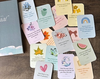 Quranic Reminders - A set of 16 cards containing beautiful verses from the Quran