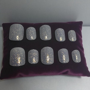 Glitter Light Lavender Short Square Press on Nails Handmade Cute Fake Nails