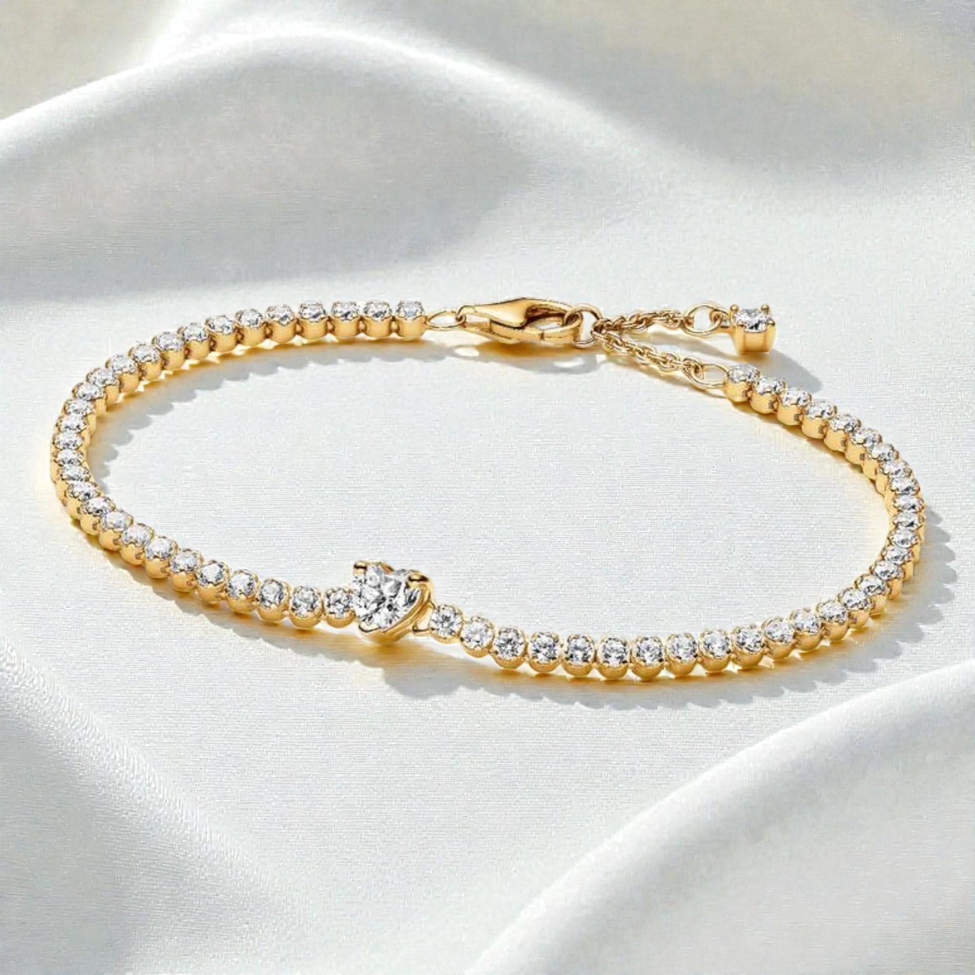 Pandora sparkling heart tennis bracelet - Etsy 日本