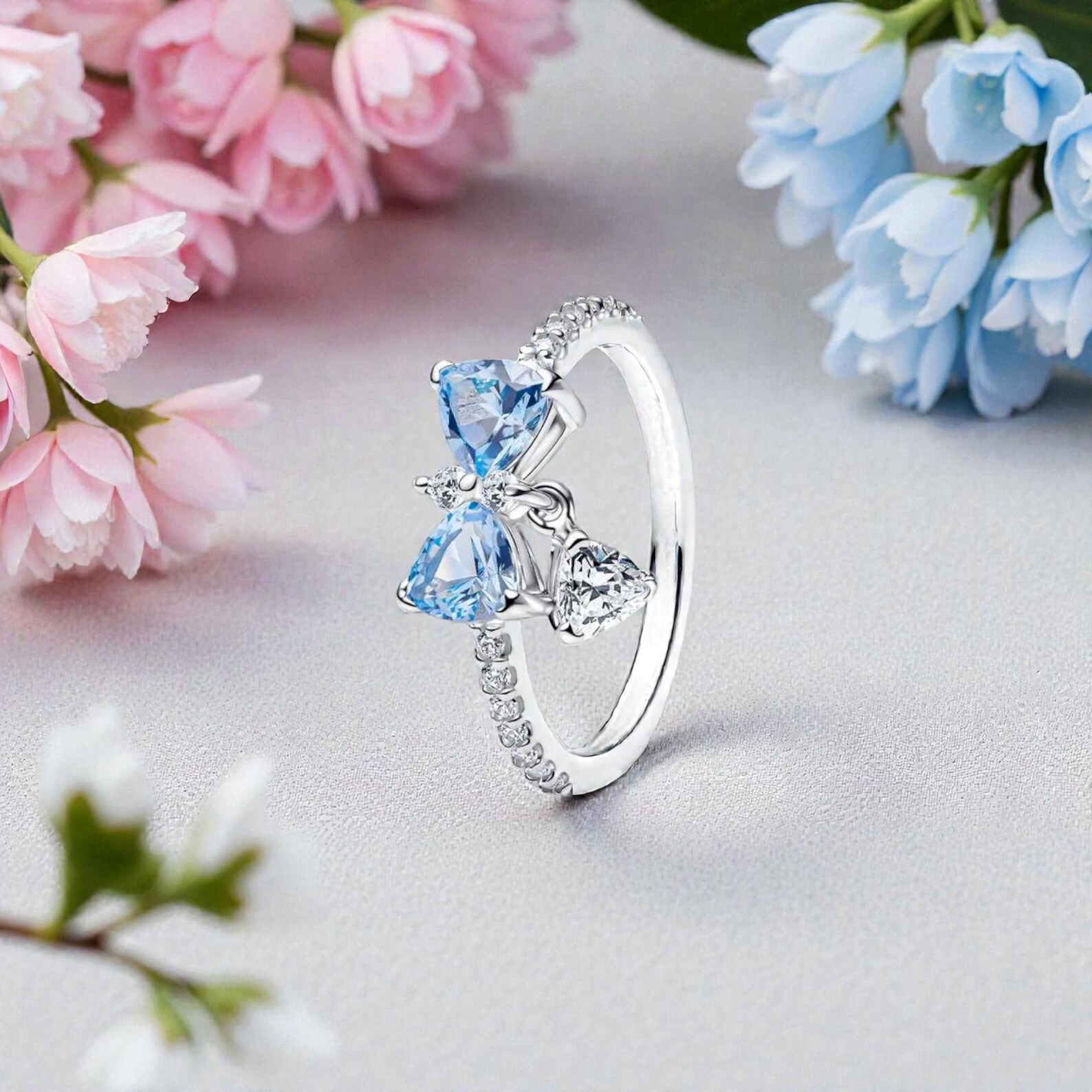 Bridgerton Inspired Blue Heart Ring