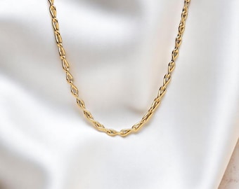 Thin Gold Chain Necklace, Minimalist Infinity Link Chain Necklace, Delicate Necklace, Gift For Mom, Minimalist Jewellery, Gift For Her