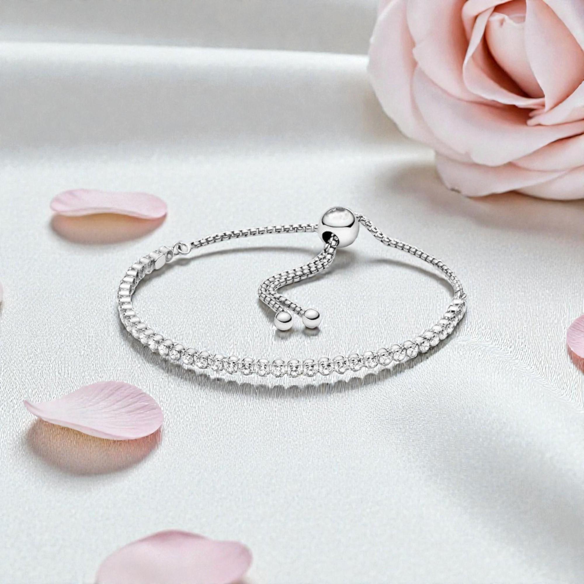 Pandora sparkling slider tennis bracelet - Etsy 日本