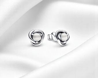 Pendientes de botón con círculo de eternidad y piedra natal de abril, joyería de plata de ley, un regalo ideal para ella.