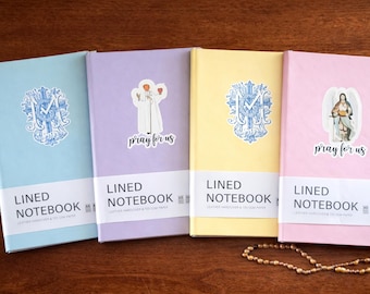 Catholic Prayer Journal – Leather Notebook with Saint or Marian Design | A5 Hardcover, 160 Pages, Pen Included