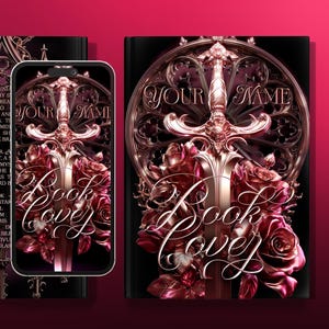 Gotowa okładka książki: Rose Blade i Gothic Window do fantasy, romantycznej przygody lub gotyckiego romansu – dostosowywalny projekt KDP