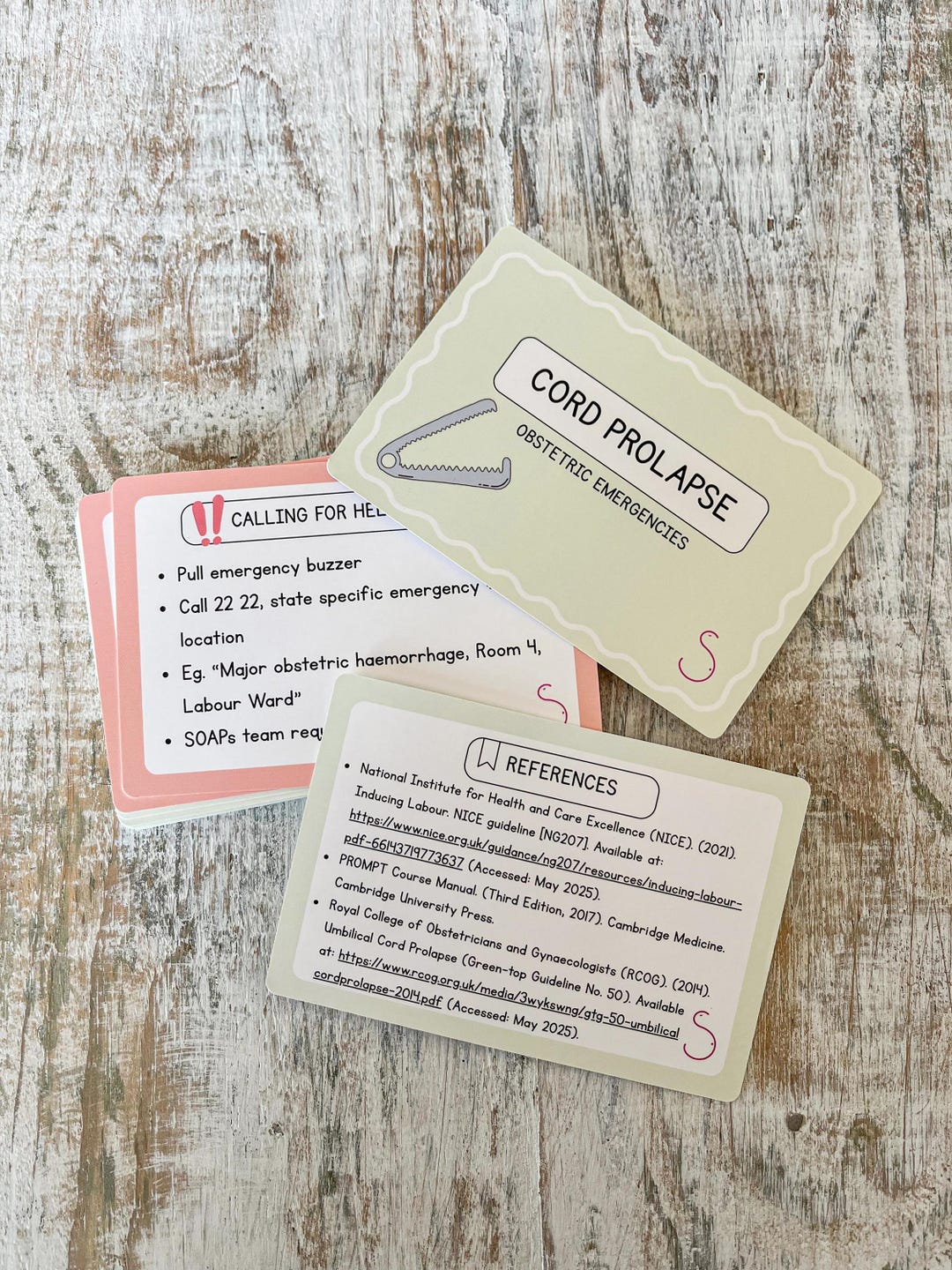 Osce Card Midwifery Flashcards – Cord Prolapse OSCE Revision & Emergency Study ...