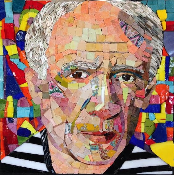 Lost In Picasso Mosaic portrait of Pablo Picasso ... SOLD
