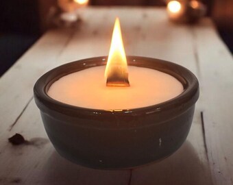 Terracotta Candle With Wooden Wick, Handmade Soy Wax Candle, Rustic Outdoor Candle, Scented Aromatherapy Gift, Housewarming Or Birthday Gift