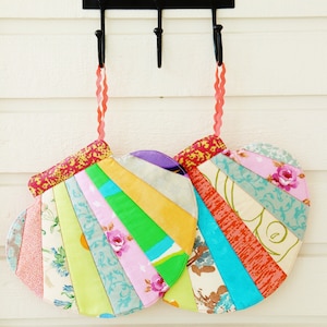 Seashell Patchwork Pot Holder: Quilted Cotton Dopamine Coaster Trivet
