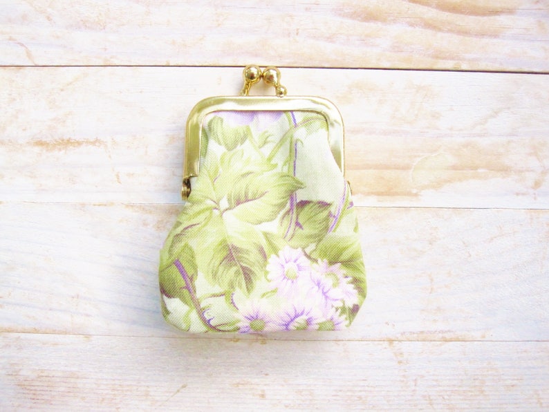Mini kiss lock coin purse tiny wallet clip frame change purse ear bud case lipstick purse light pink yellow gold frame bridesmaid kids gift