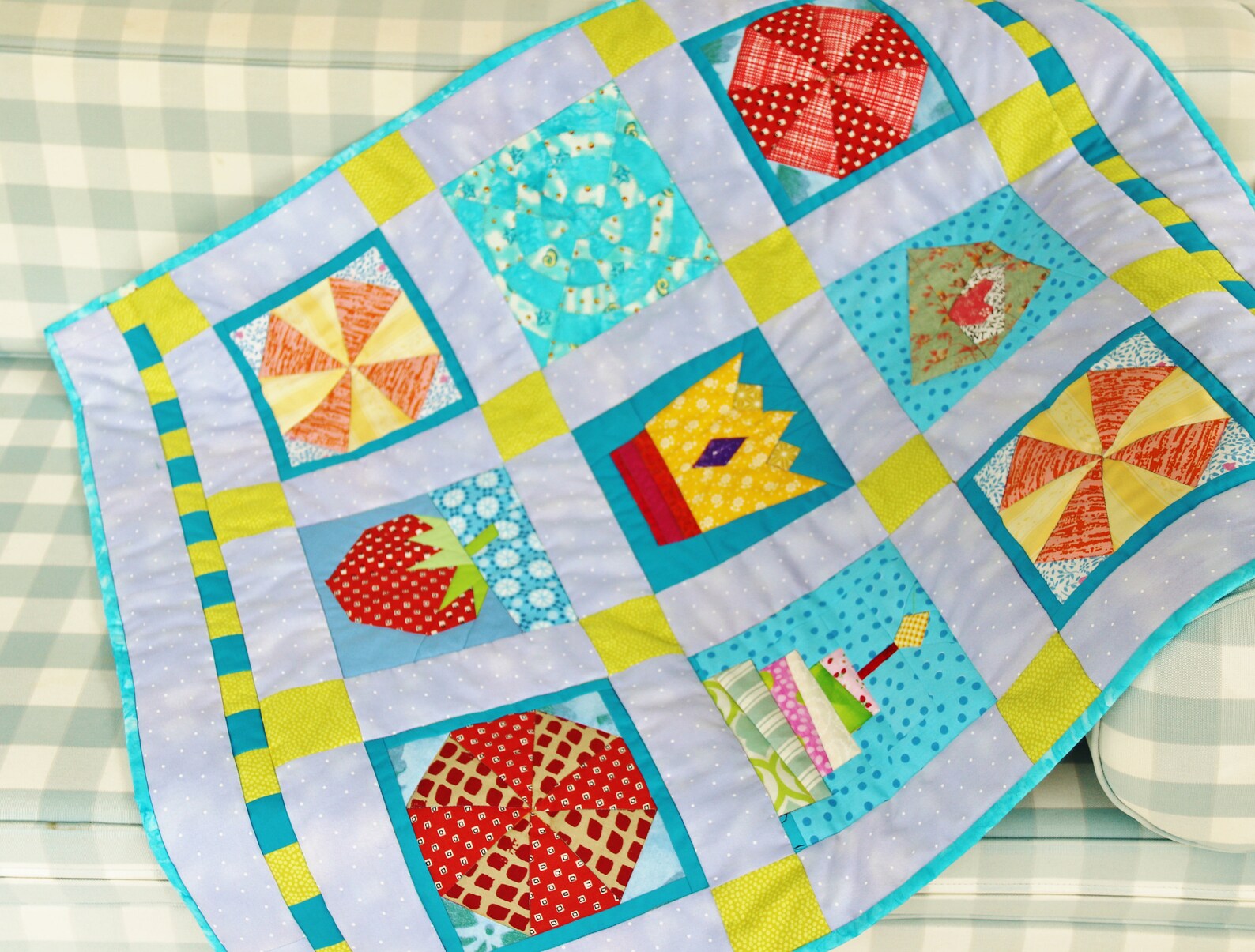 Quilt baby patchwork bedding crib cover topper birthday cake Etsy