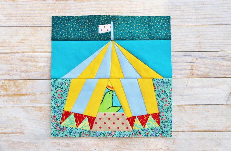 Circus Tent Big Top Quilt Block Pattern PDF Instant Download Etsy