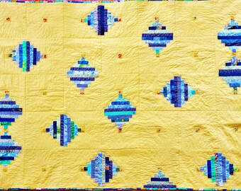 Quilt Patchworkdecke Kinderbettwäsche gelb blau grün Steppdecke Gericht grün gelb grün modern Einrichtungs zeitgenössisch 130x190 cm