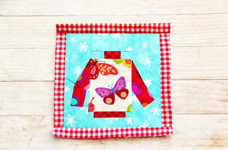 Ugly Christmas Sweater Quilt Block Pattern PDF Instant Download Modern