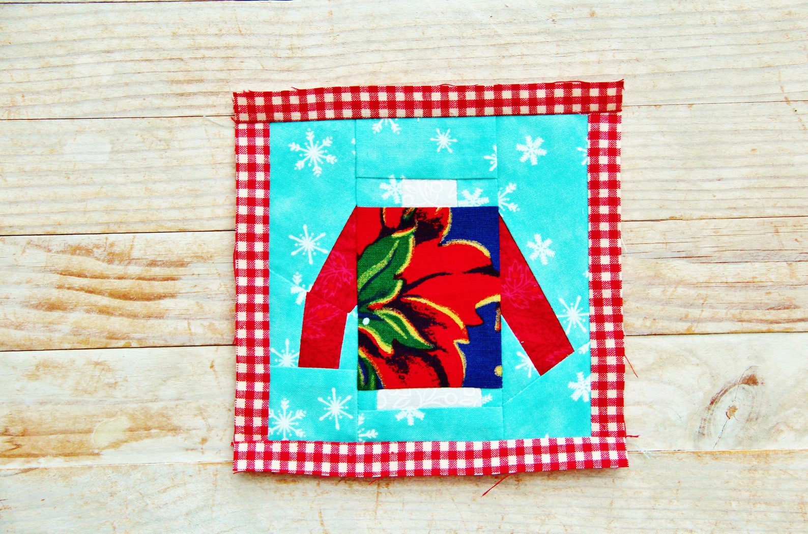 Ugly Christmas Sweater Quilt Block Pattern PDF Instant Download Modern
