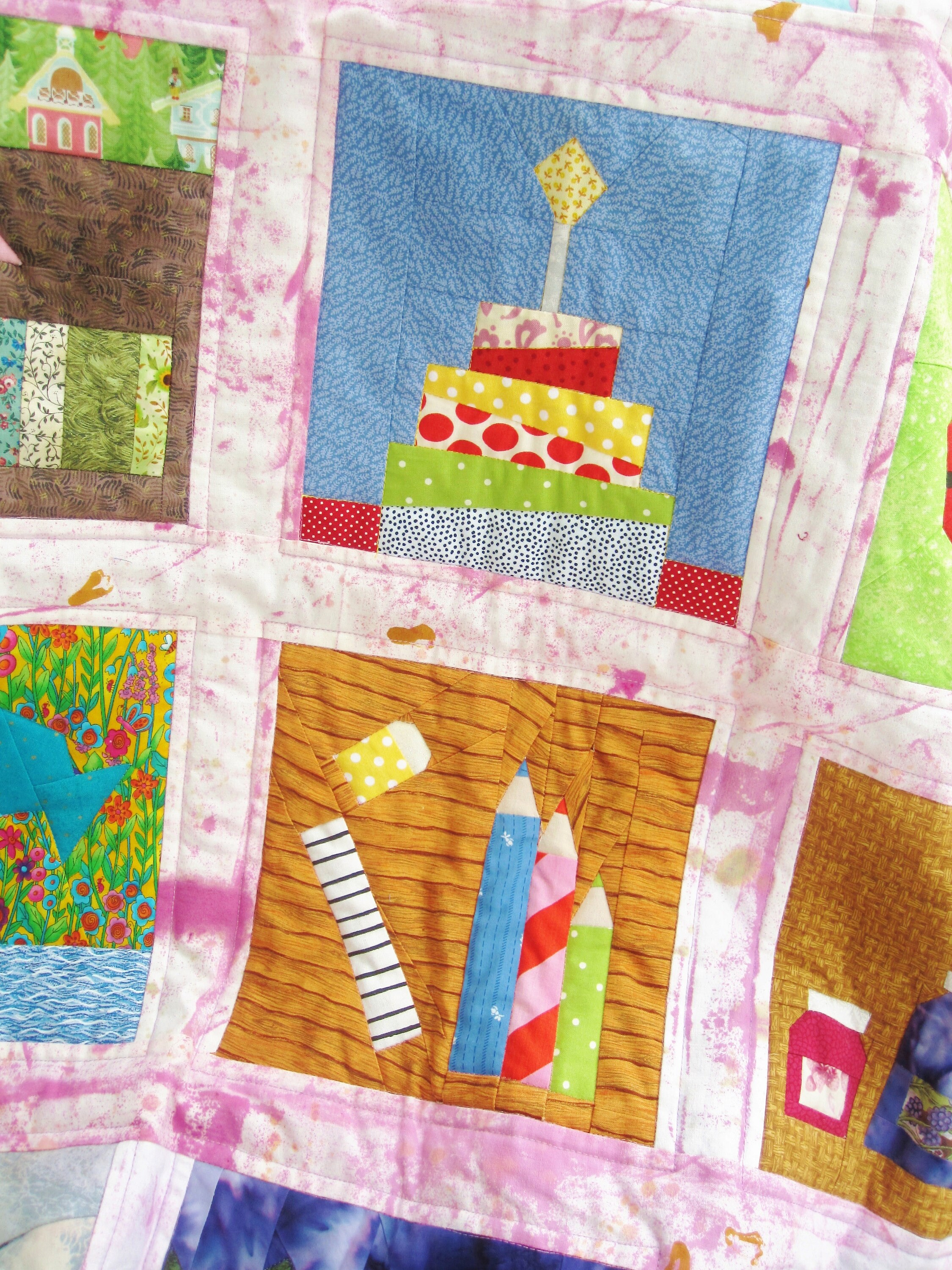 Birthday Cake quilt block pattern PDF instant download modern Etsy