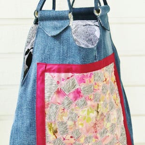 Shoulder bag denim crossbody bag upcycled jeans tote blue pink burgundy zipper pocket school messenger bag shopping bag gift for him her