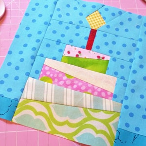 Birthday Cake Quilt Block Pattern: Modern Paper Piecing (PDF Download 8 ...