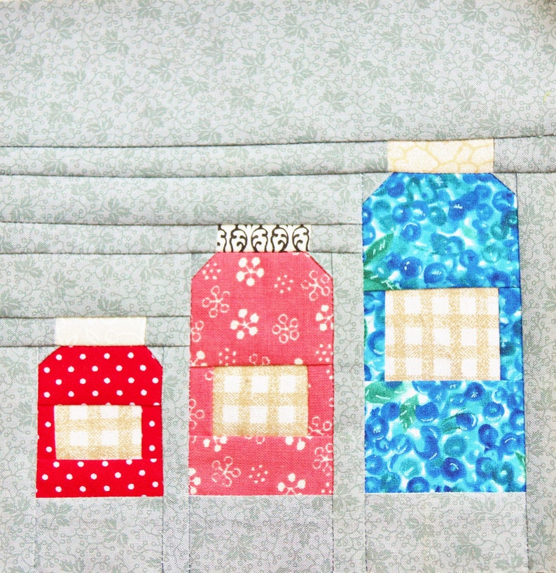 Grandma's Jams Quilt Block Pattern: Scrappy Jar Paper Piecing FPP (PDF ...