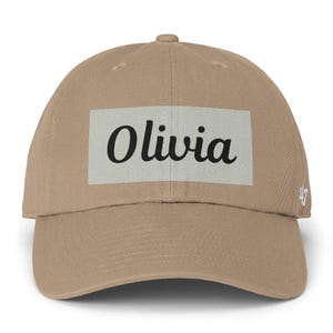 Personalized Name Script Cap, Custom Mom Embroidered Olivia Hat | Monogram Patch Cap