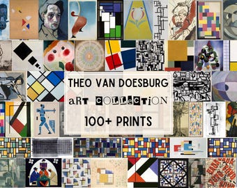 100+ Theo van Doesburg Artworks, Ready to Print Digital Downloads, High Resolution Prints for Living Room, Famous Art Prints, Bauhaus Art