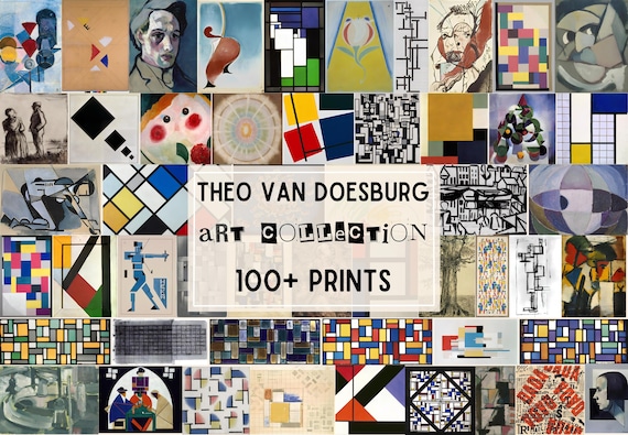 100+ Theo van Doesburg Artworks, Ready to Print Digital Downloads, High Resolution Prints for Living Room, Famous Art Prints, Bauhaus Art