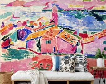 32K poster op muurformaat, uitzicht op Collioure door Henri Matisse Afdrukbare muurkunst, digitale download in ultrahoge resolutie