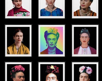 25 Frida Kahlo-portret klaar voor gebruik digitale prints, Frida Kahlo-poster, Frida Kahlo-kunst aan de muur, Frida Khalo-afdrukken, Frida Khalo-poster