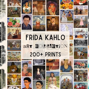 Más de 200 pinturas y fotografías de Frida Kahlo, arte listo para imprimir de Frida Kahlo, paquete de exhibición, arte mural imprimible, arte original de Frida Kahlo